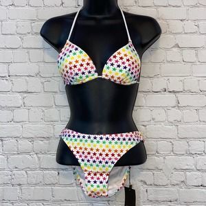 NWT Incity Swimwear Multicolored Stars Bikini